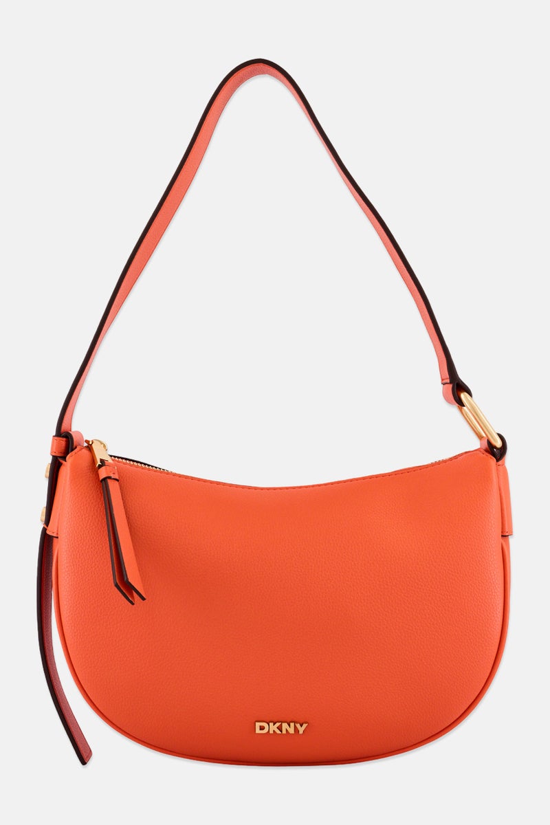 DKNY Women Brand Logo Shoulder Bag, Orange - Image 1